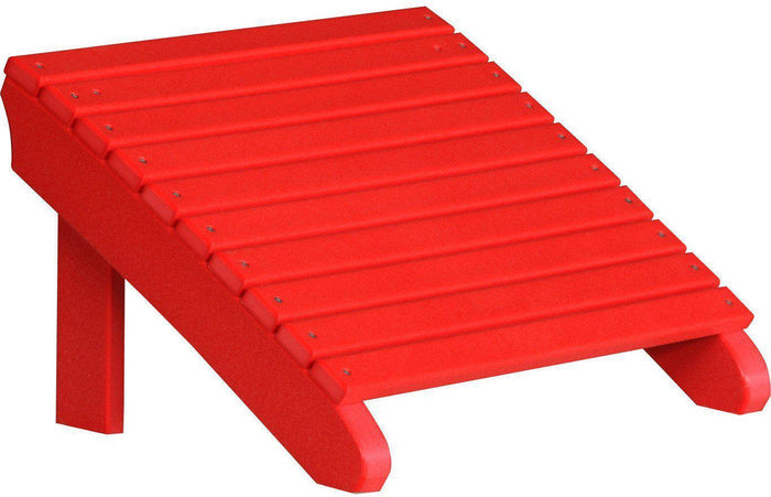 LuxCraft Recycled Plastic Deluxe Adirondack Footrest - Red
