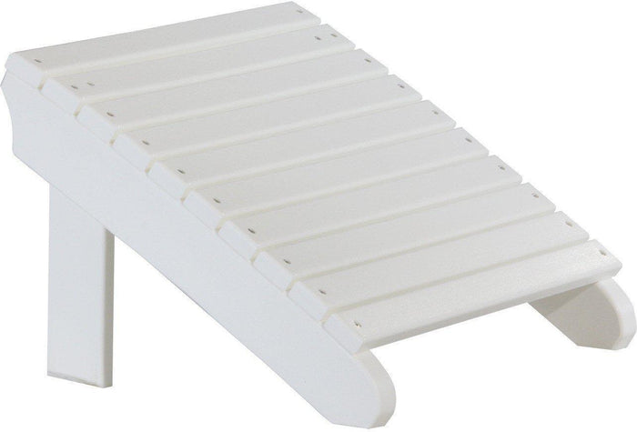 LuxCraft Recycled Plastic Deluxe Adirondack Footrest - White