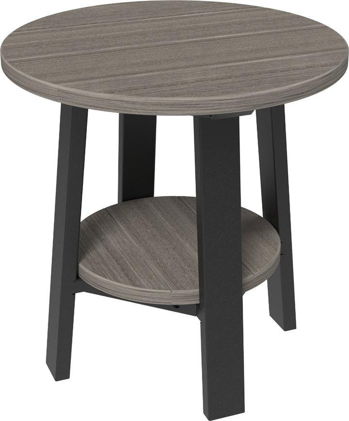 luxcraft recycled plastic deluxe end table coastal gray on black