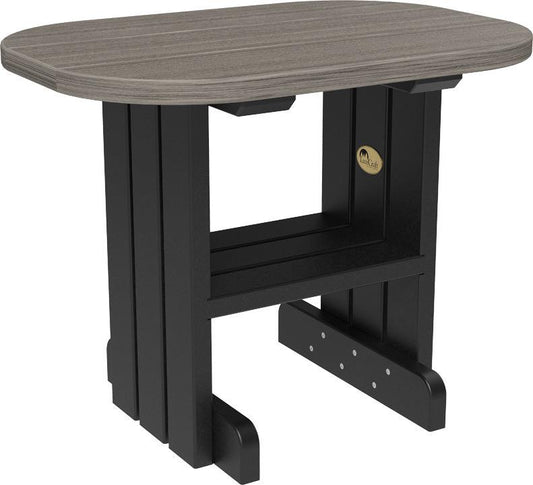 luxcraft recycled plastic end table coastal gray on black