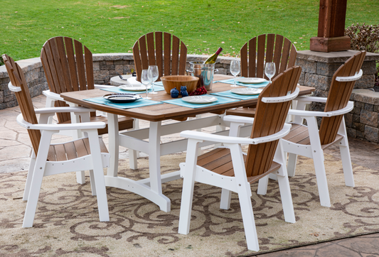 Patiova Recycled Plastic 4′ x 6′ Adirondack 7 Piece Dining Set  - LEAD TIME TO SHIP 3 Weeks - LEAD TIME TO SHIP 4 WEEKS
