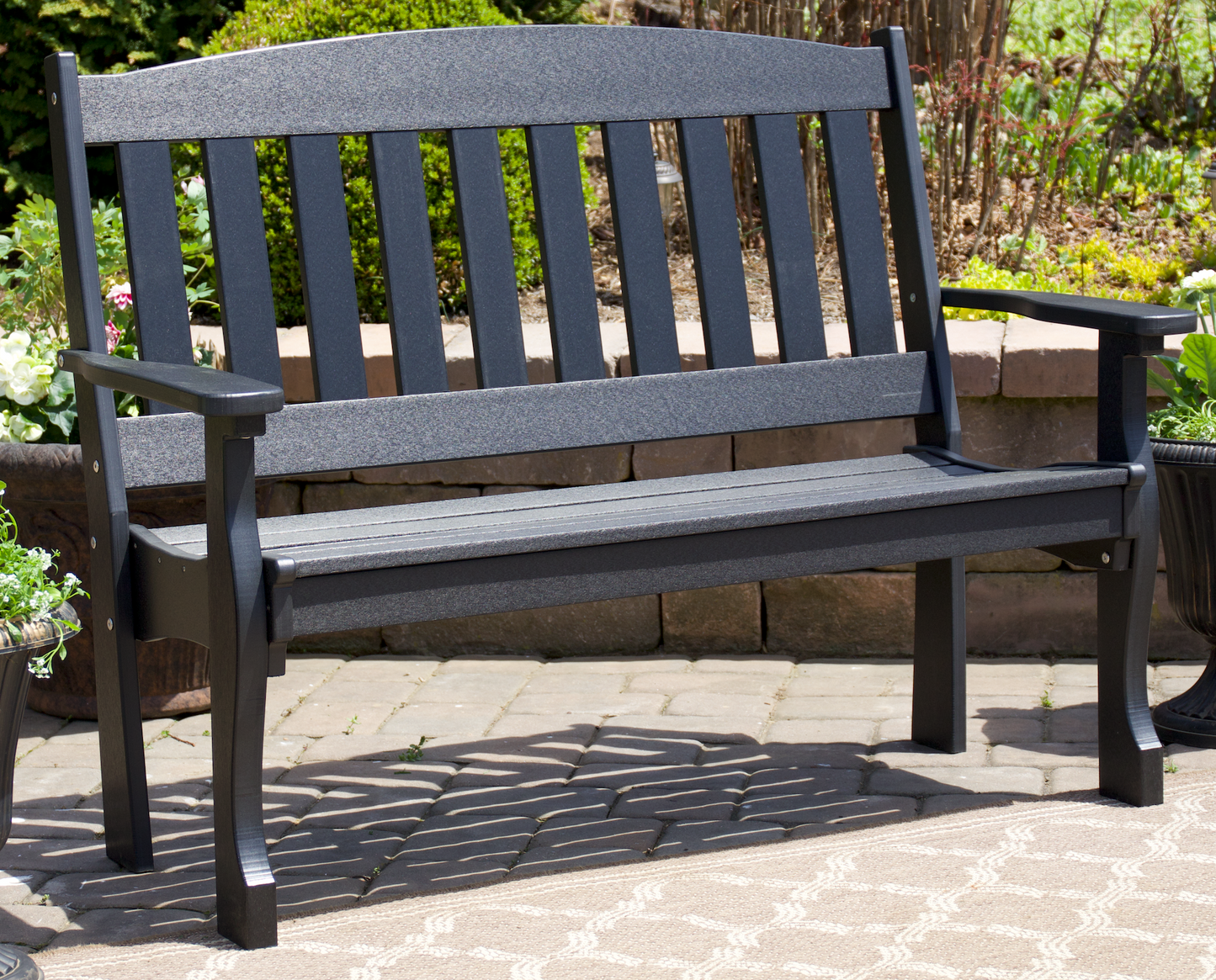 Patiova Recycled Plastic 5′ English Garden Bench - LEAD TIME TO SHIP 3 WEEKS