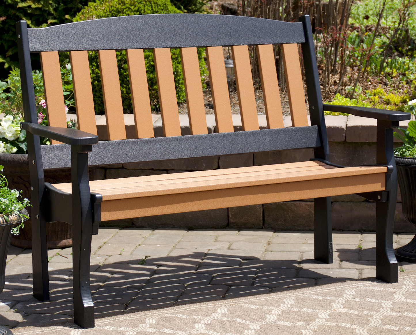 Patiova Recycled Plastic 5′ English Garden Bench - LEAD TIME TO SHIP 3 WEEKS