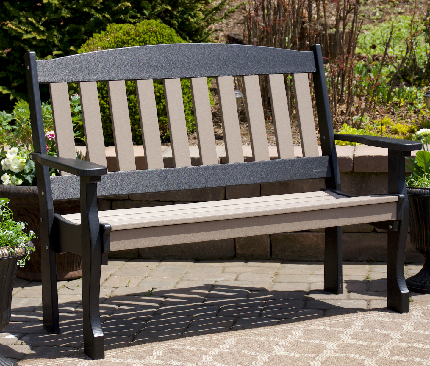 Patiova Recycled Plastic 5′ English Garden Bench - LEAD TIME TO SHIP 3 WEEKS