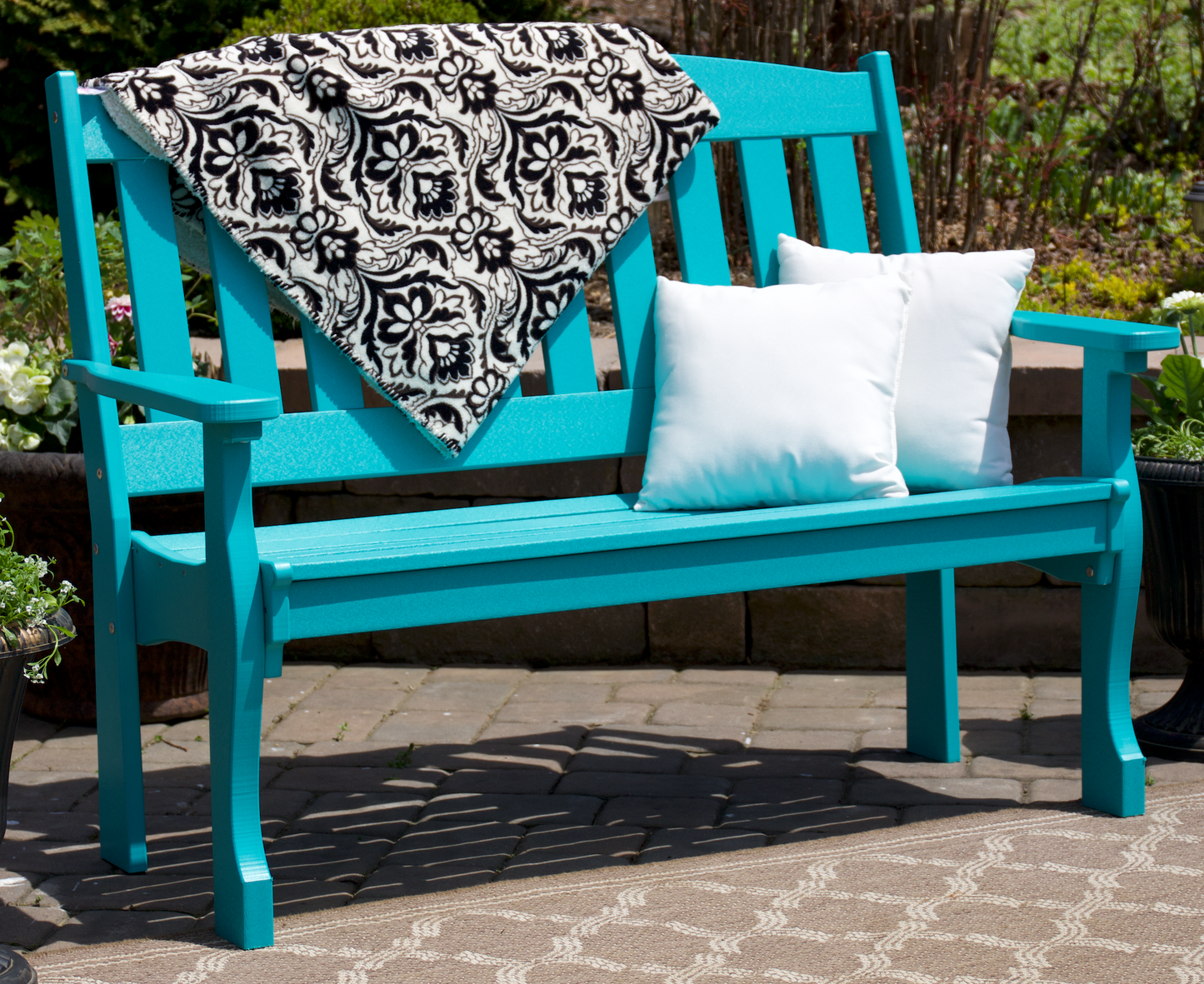 Patiova Recycled Plastic 5′ English Garden Bench - LEAD TIME TO SHIP 3 WEEKS
