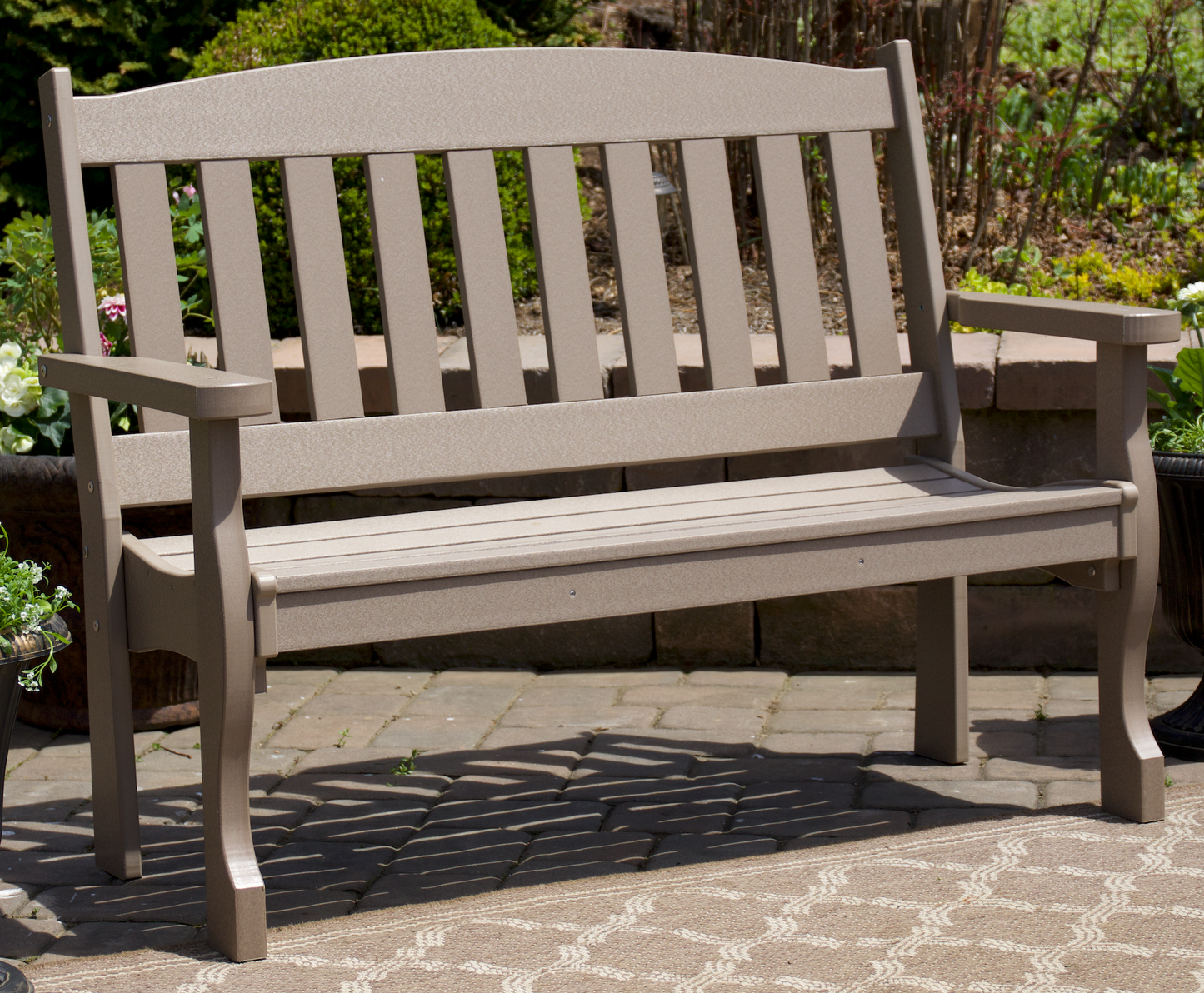 Patiova Recycled Plastic 5′ English Garden Bench - LEAD TIME TO SHIP 3 WEEKS
