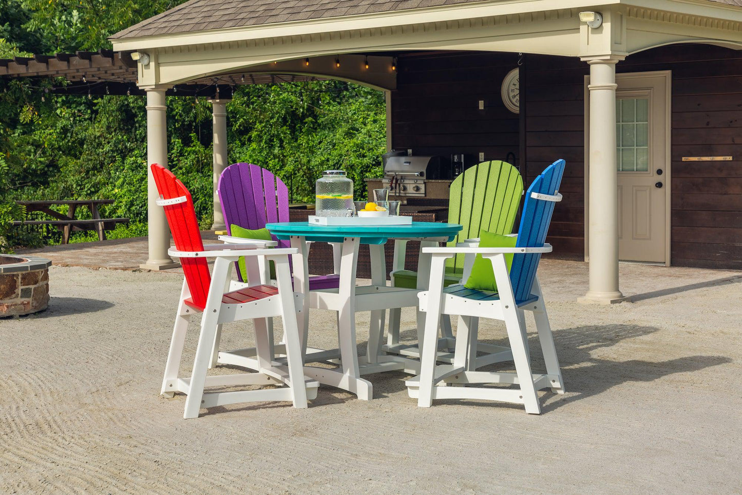 Patiova Recycled Plastic Amish Crafted Adirondack Bar Chair - LEAD TIME TO SHIP 4 WEEKS
