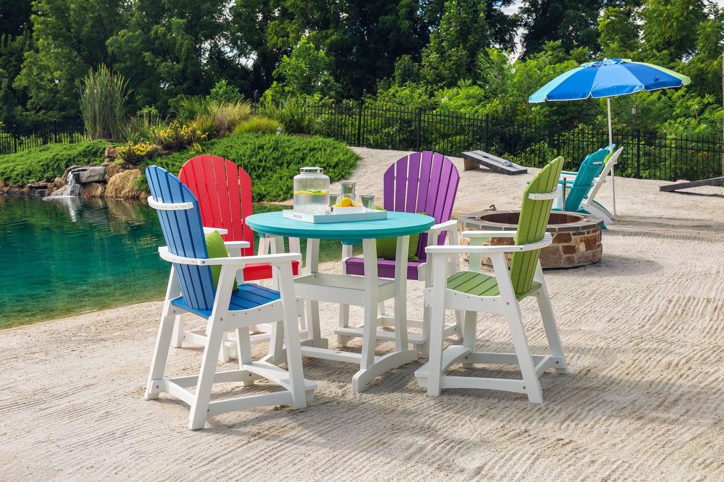 Patiova Recycled Plastic Amish Crafted Adirondack Bar Chair - LEAD TIME TO SHIP 4 WEEKS