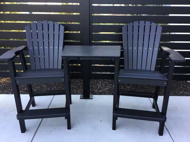 Perfect Choice Outdoor Furniture Recycled Plastic Classic Bar Height TeTe-A-TeTe Set - LEAD TIME TO SHIP 4 WEEKS OR LESS