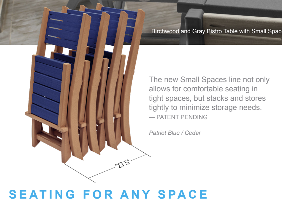 Perfect Choice Recycled Plastic Small Spaces Folding Chair - LEAD TIME TO SHIP 4 WEEKS OR LESS