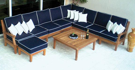 Royal Teak Outdoor Deep Seating Miami Sectional Base Module-Corner and 2 Sides with Arms - SHIPS WITHIN 1 TO 2 BUSINESS DAYS