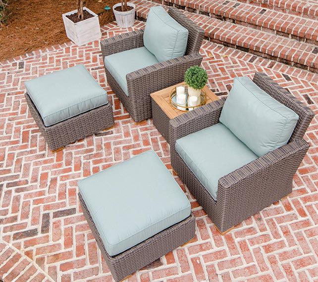 Royal Teak Collection Sanibel Deep Seating All Weather Wicker Ottoman - SHIPS WITHIN 1 TO 2 BUSINESS DAYS
