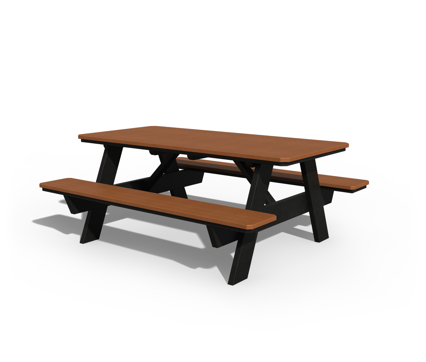 Patiova Recycled Plastic 3'x6' Picnic Table with Seats Attached - LEAD TIME TO SHIP 4 WEEKS