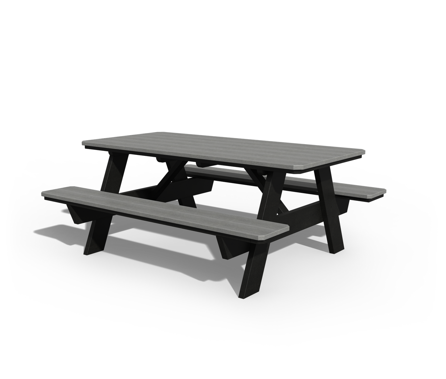 Patiova Recycled Plastic 3'x6' Picnic Table with Seats Attached - LEAD TIME TO SHIP 3 WEEKS