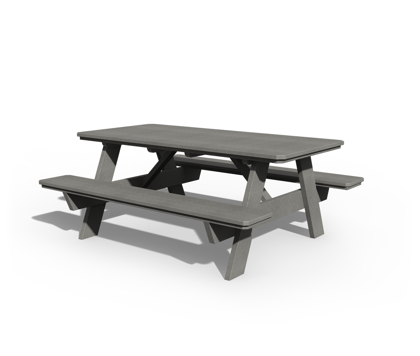 Patiova Recycled Plastic 3'x6' Picnic Table with Seats Attached - LEAD TIME TO SHIP 3 WEEKS