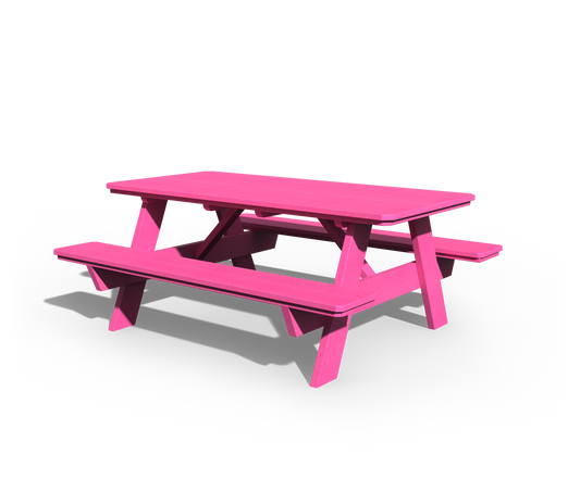 Patiova Recycled Plastic 3'x6' Picnic Table with Seats Attached - LEAD TIME TO SHIP 4 WEEKS