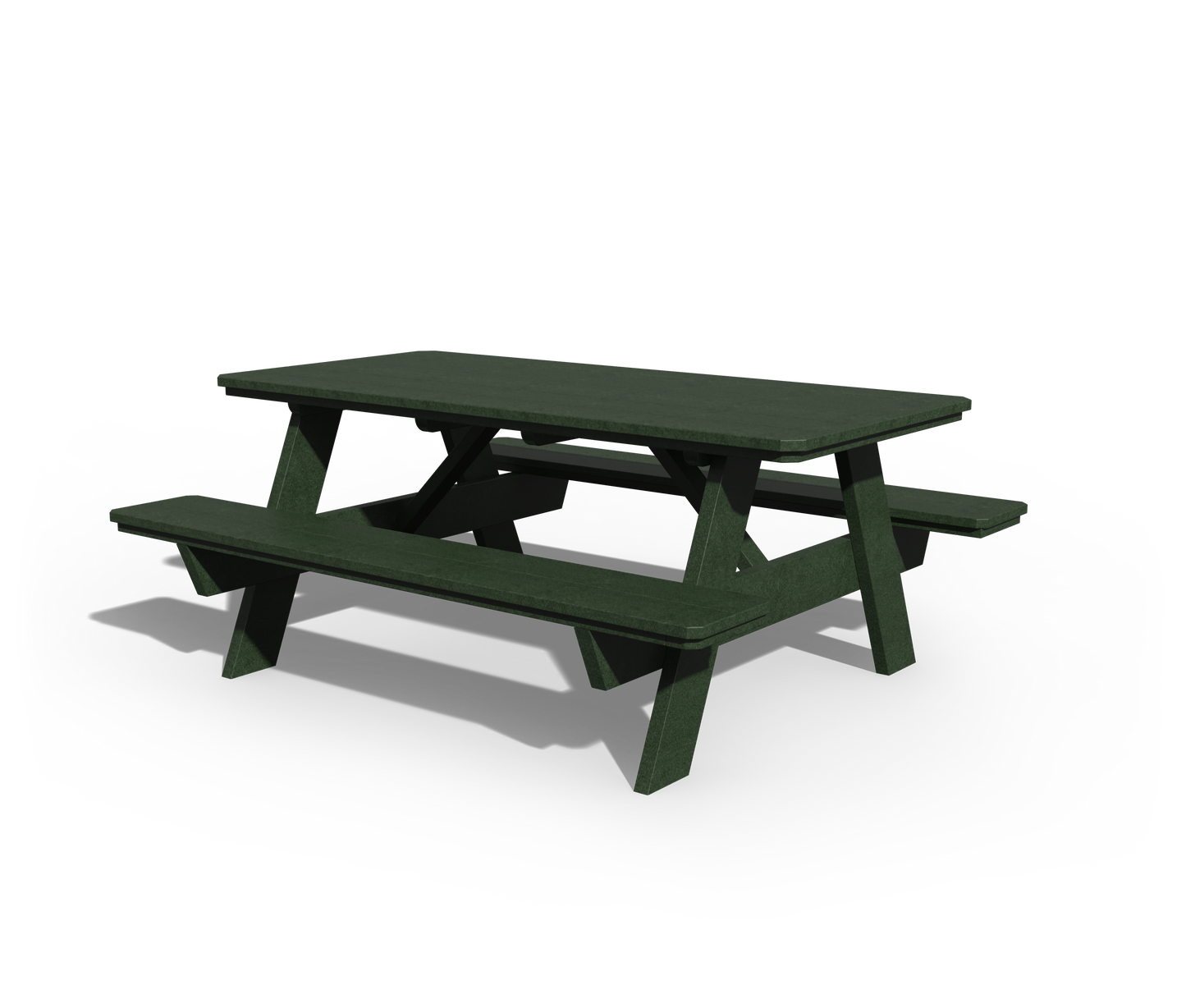 Patiova Recycled Plastic 3'x6' Picnic Table with Seats Attached - LEAD TIME TO SHIP 3 WEEKS