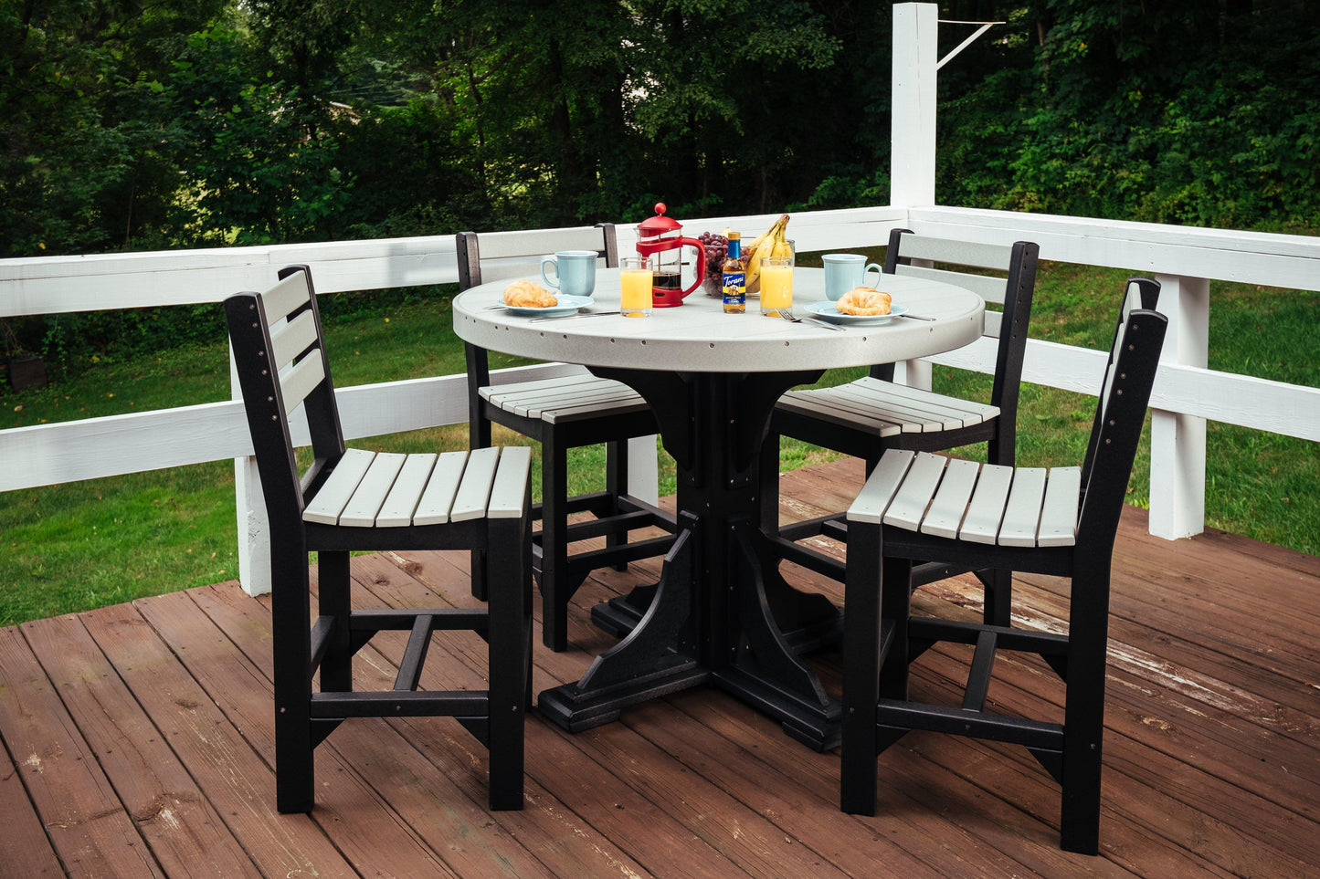 LuxCraft Recycled Plastic 4' Round  Bar Height Table - LEAD TIME TO SHIP 3 TO 4 WEEKS