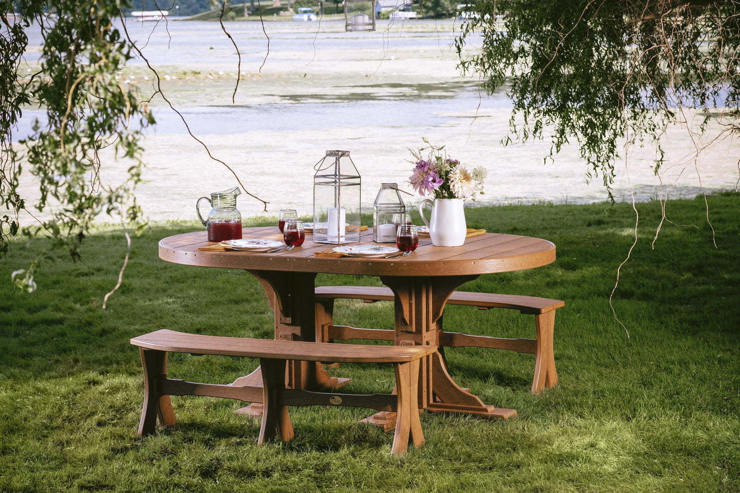 LuxCraft Recycled Plastic 4x6' Oval Table (BAR HEIGHT) - LEAD TIME TO SHIP 3 TO 4 WEEKS