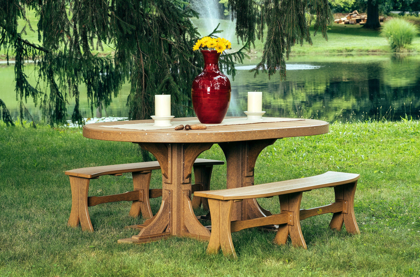 LuxCraft Recycled Plastic 4x6' Oval Table (BAR HEIGHT) - LEAD TIME TO SHIP 3 TO 4 WEEKS