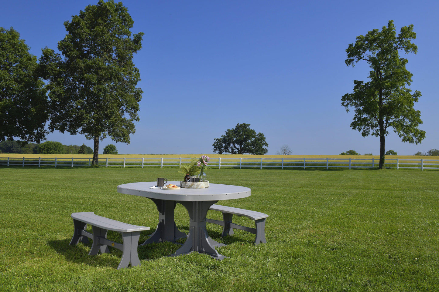 LuxCraft Recycled Plastic 4x6' Oval Table (BAR HEIGHT) - LEAD TIME TO SHIP 3 TO 4 WEEKS