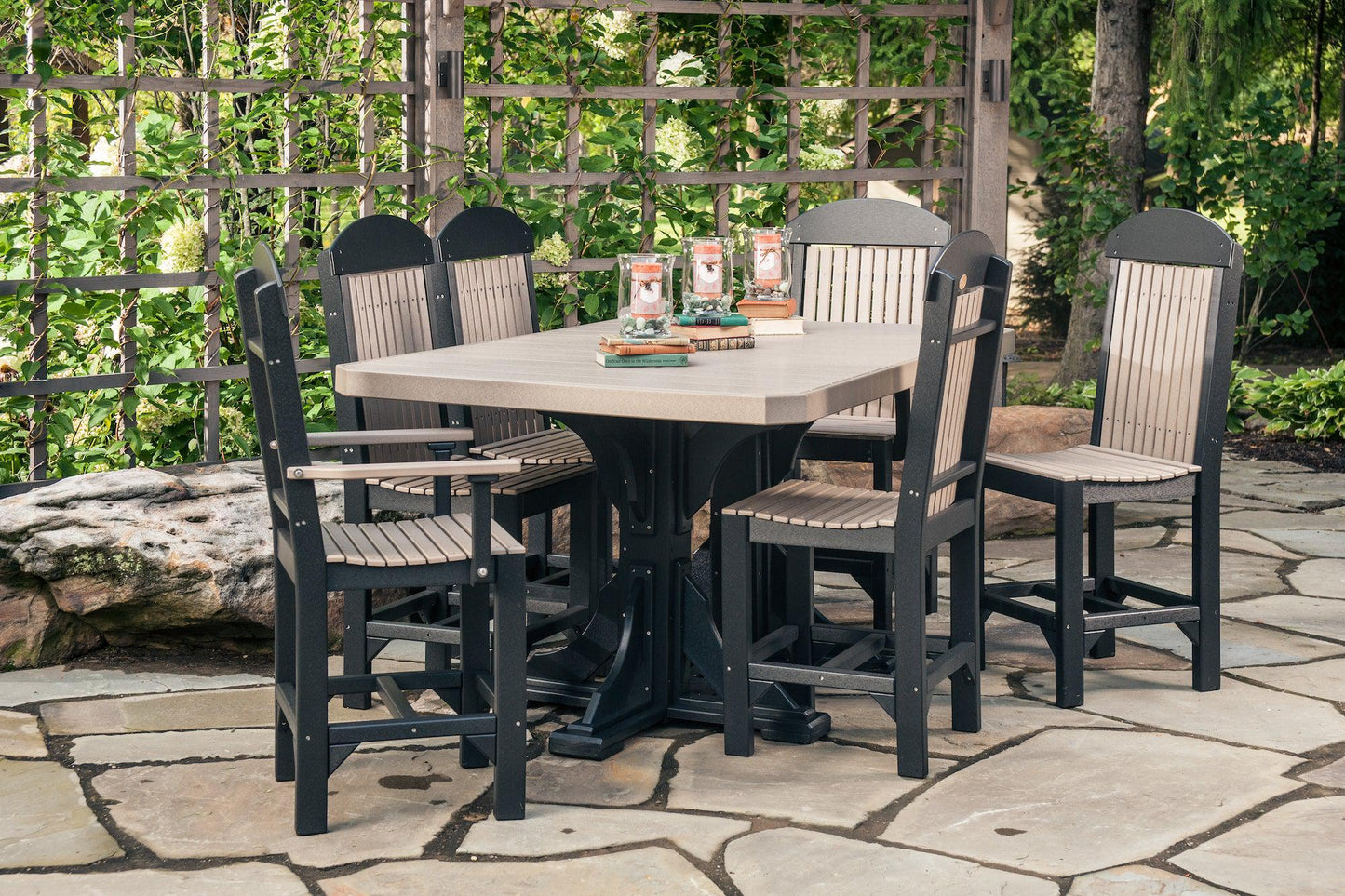LuxCraft Recycled Plastic 4x6' Rectangular Bar Height Table - LEAD TIME TO SHIP 3 TO 4 WEEKS