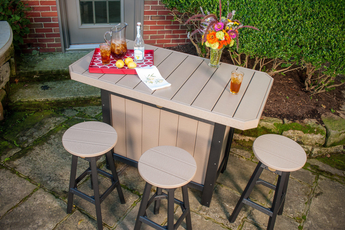 LuxCraft Recycled Plastic Serving Bar (Stools sold separately) - LEAD TIME TO SHIP 3 TO 4 WEEKS
