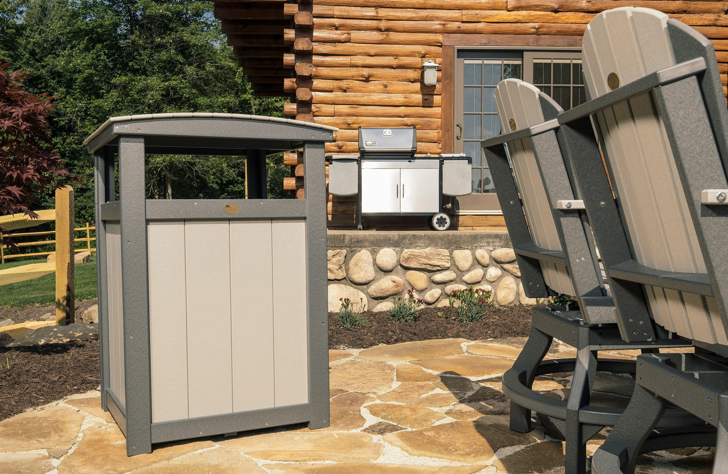 LuxCraft Recycled Plastic Trash Can - LEAD TIME TO SHIP 3 TO 4 WEEKS