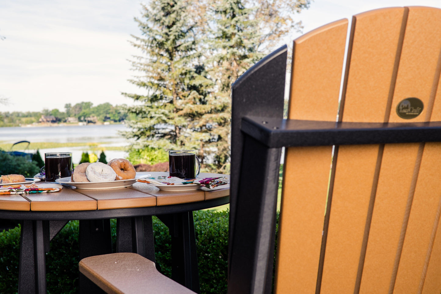 LuxCraft Recycled Plastic Counter Height Adirondack Balcony Table Set  - LEAD TIME TO SHIP 7 BUSINESS DAYS OR LESS