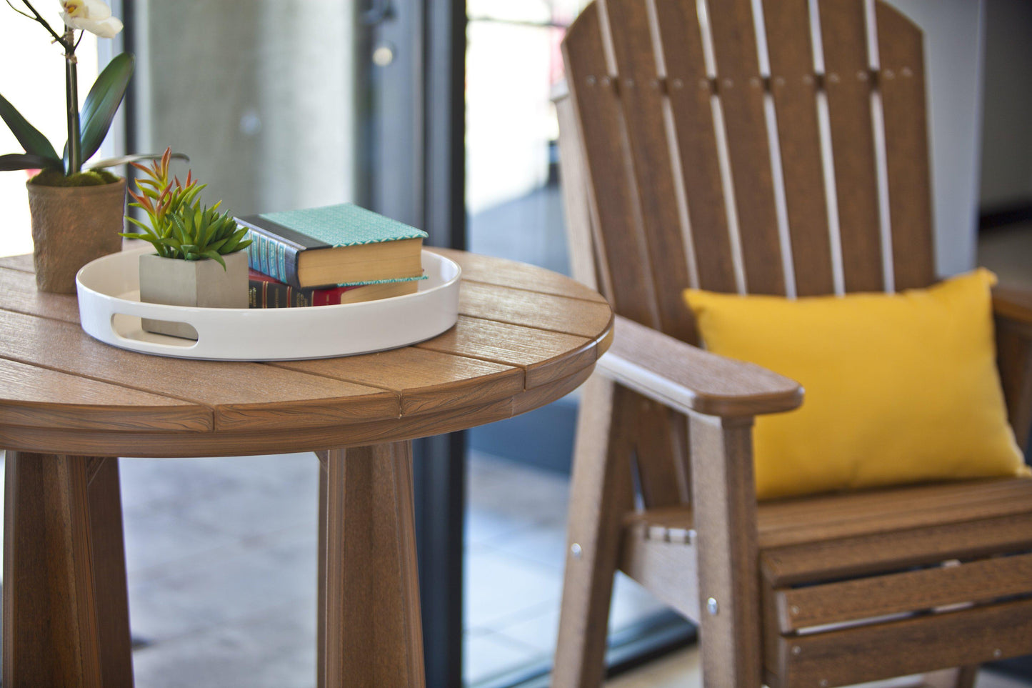 LuxCraft Recycled Plastic Counter Height Adirondack Balcony Table Set  - LEAD TIME TO SHIP 7 BUSINESS DAYS OR LESS