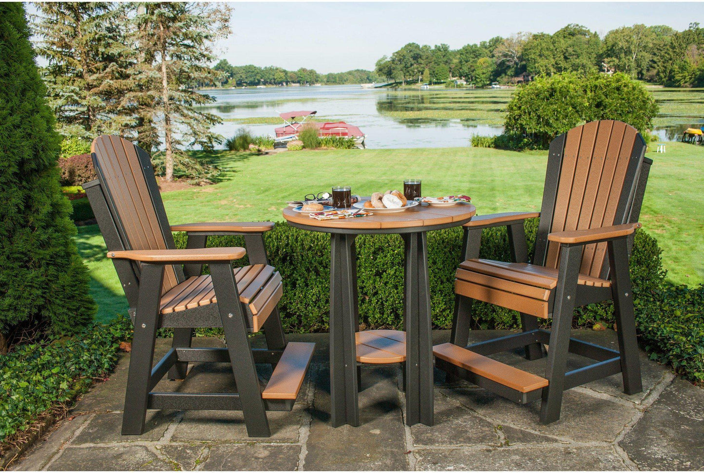 LuxCraft Recycled Plastic Counter Height Adirondack Balcony Table Set  - LEAD TIME TO SHIP 7 BUSINESS DAYS OR LESS