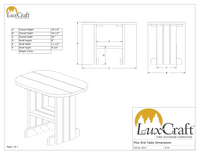 luxcraft recycled plastic end table dimensions page