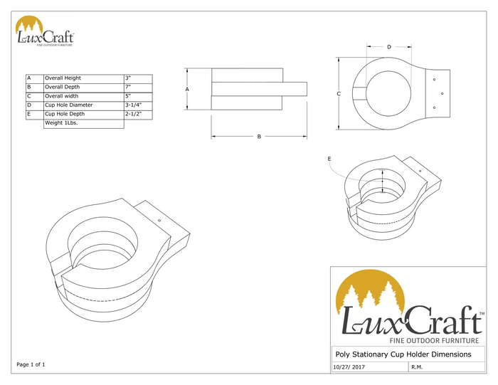 poly stationary cupholder dimensions page