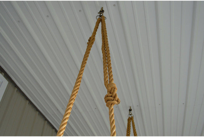 swing rope attached to hooks at ceiling