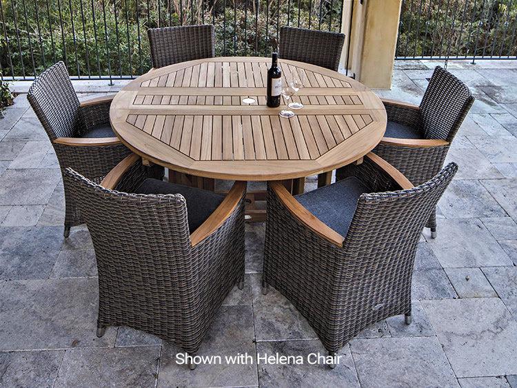 Royal Teak Collection 5' Drop leaf Outdoor Round Patio Table - SHIPS WITHIN 1 TO 2 BUSINESS DAYS