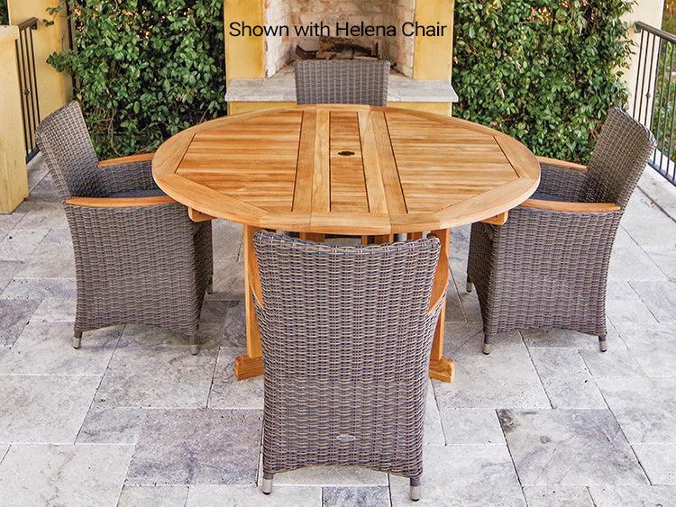 Royal Teak Collection 5' Drop leaf Outdoor Round Patio Table - SHIPS WITHIN 1 TO 2 BUSINESS DAYS