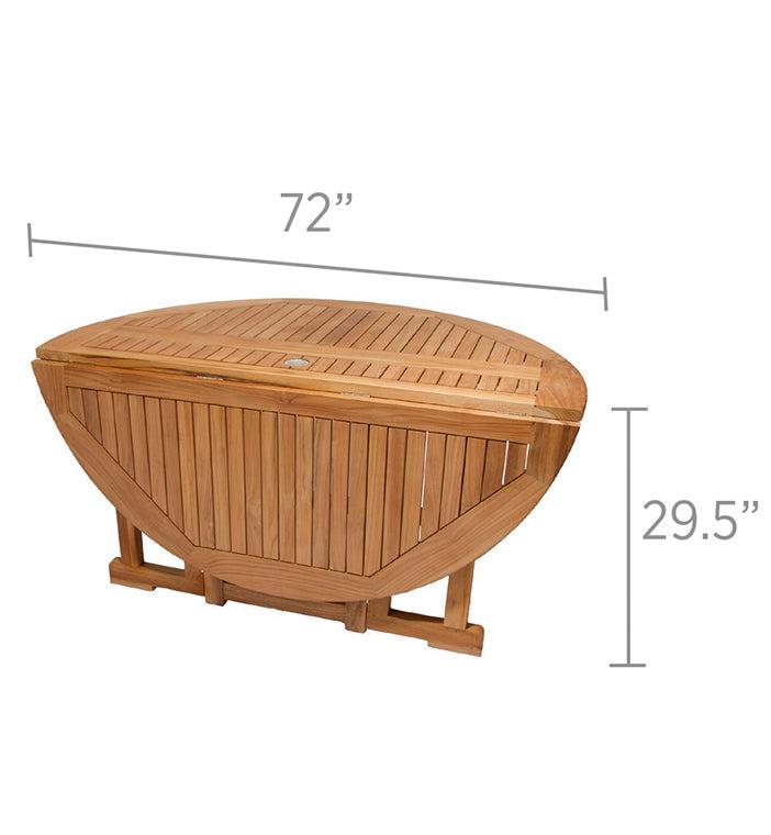 Royal Teak Collection 6' Outdoor Drop leaf Patio Table - SHIPS WITHIN 1 TO 2 BUSINESS DAYS