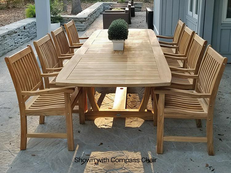 Royal Teak Collection 84/102/120" Outdoor Gala Expansion Patio Table - SHIPS WITHIN 1 TO 2 BUSINESS DAYS