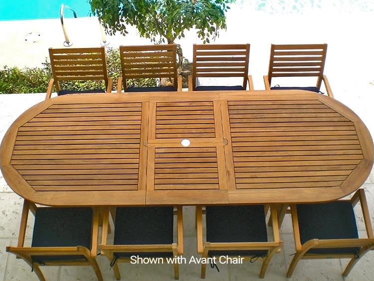 Royal Teak Collection 96/120 Outdoor Family Expansion Oval Patio Table - SHIPS WITHIN 1 TO 2 BUSINESS DAYS