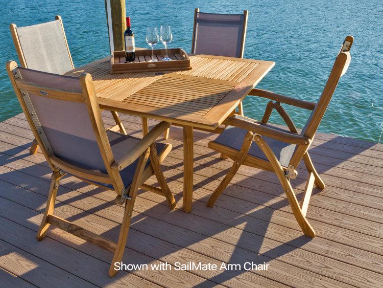 Royal Teak Collection Dolphin Outdoor Patio Table 50" Square - SHIPS WITHIN 1 TO 2 BUSINESS DAYS