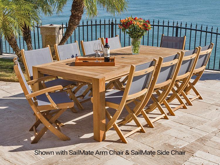 Royal Teak Collection Outdoor Comfort Patio Table 96" - SHIPS WITHIN 1 TO 2 BUSINESS DAYS