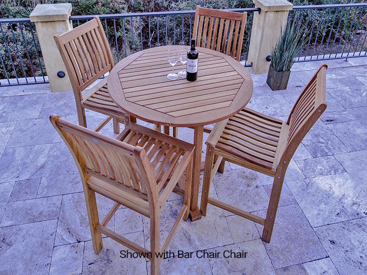 Royal Teak Collection Outdoor Patio 39" High Top  Bar Table - Ships FREE in 1 to 3 Business Days (SHOWN CHAIRS SOLD SEPARATELY) - SHIPS WITHIN 1 TO 2 BUSINESS DAYS