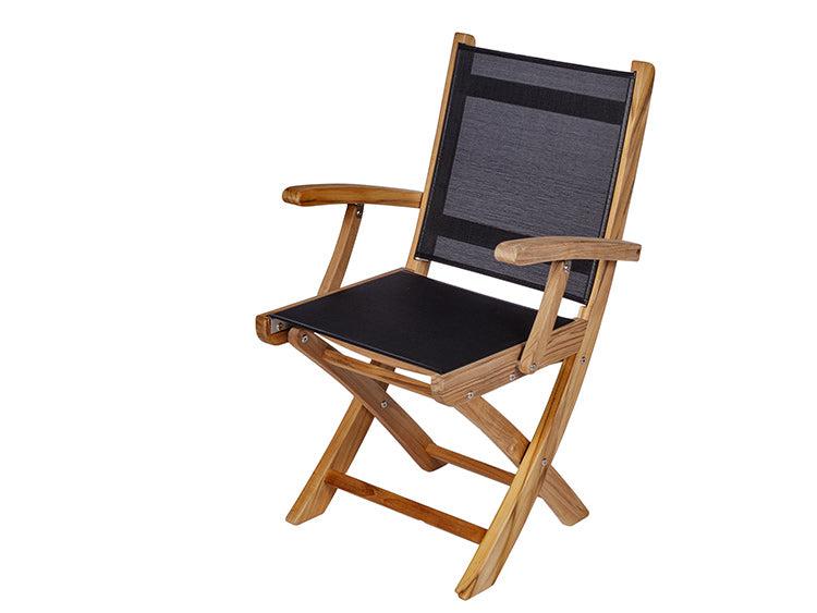 Royal Teak Collection Outdoor Sailmate Folding Arm Sling Chair - SHIPS WITHIN 1 TO 2 BUSINESS DAYS