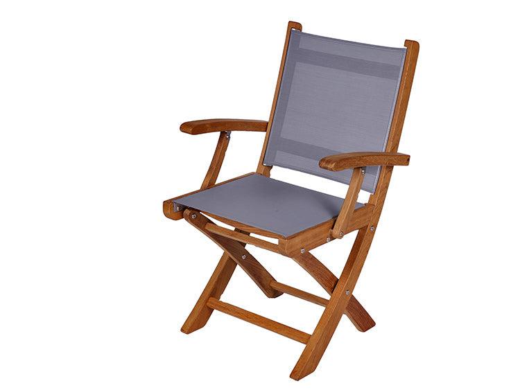 Royal Teak Collection Outdoor Sailmate Folding Arm Sling Chair - SHIPS WITHIN 1 TO 2 BUSINESS DAYS