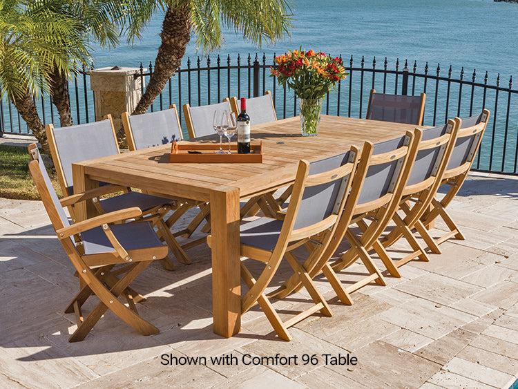 Royal Teak Collection Outdoor Sailmate Folding Side Sling Chair - SHIPS WITHIN 1 TO 2 BUSINESS DAYS
