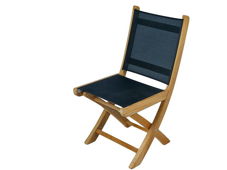 Royal Teak Collection Outdoor Sailmate Folding Side Sling Chair - SHIPS WITHIN 1 TO 2 BUSINESS DAYS