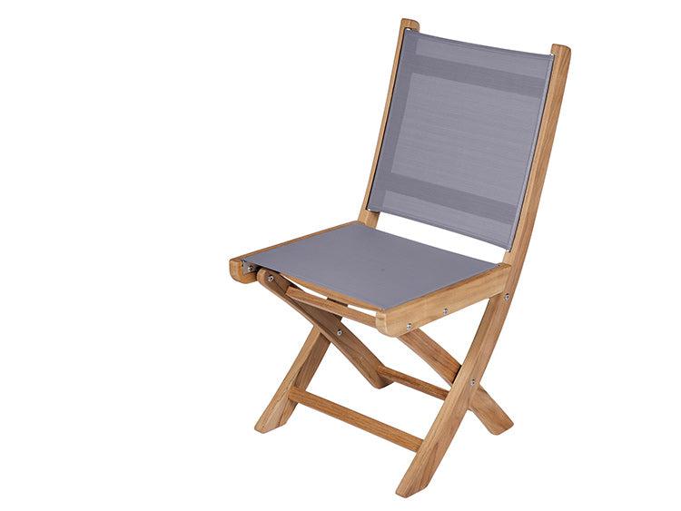 Royal Teak Collection Outdoor Sailmate Folding Side Sling Chair - SHIPS WITHIN 1 TO 2 BUSINESS DAYS
