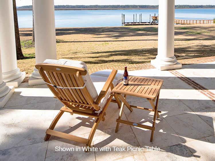 Royal Teak Collection Outdoor Steamer Adjustable Chaise Lounge - SHIPS WITHIN 1 TO 2 BUSINESS DAYS