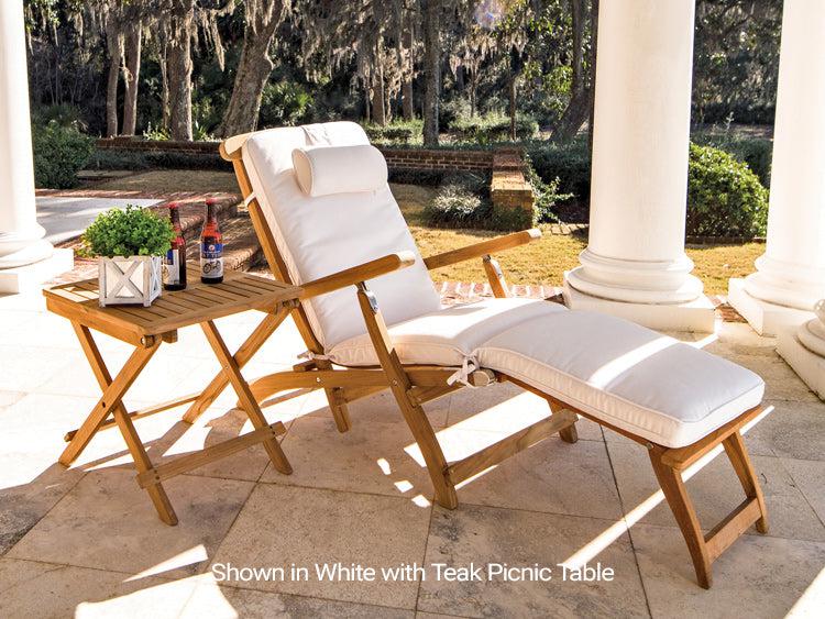 Royal Teak Collection Outdoor Steamer Adjustable Chaise Lounge - SHIPS WITHIN 1 TO 2 BUSINESS DAYS