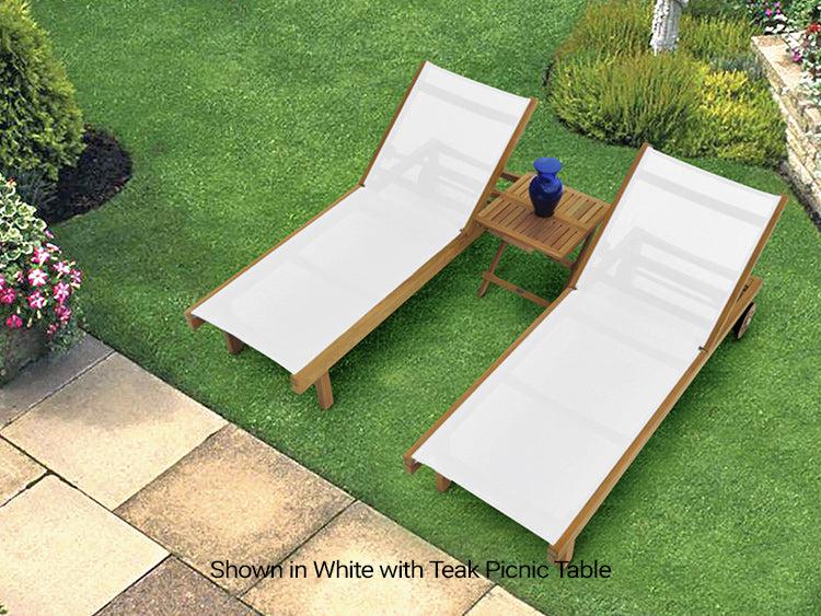 Royal Teak Collection Outdoor Sundaze Sling Chaise Lounge - SHIPS WITHIN 1 TO 2 BUSINESS DAYS